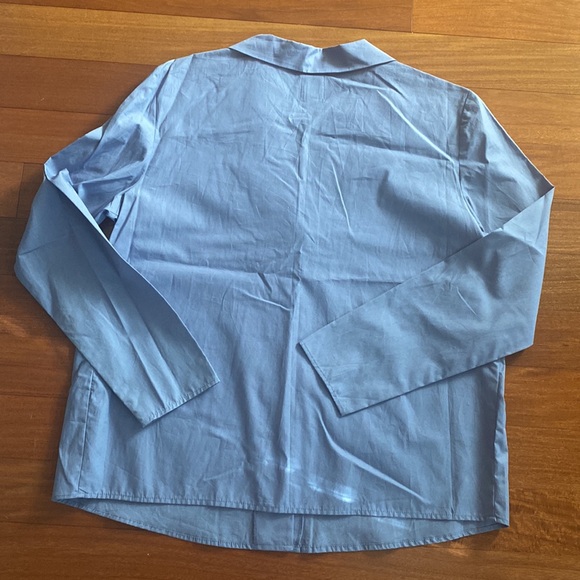 Maternity GAP Pretty Blue Button Up Cotton Pajama Set NWOT - Size M - Picture 3 of 16